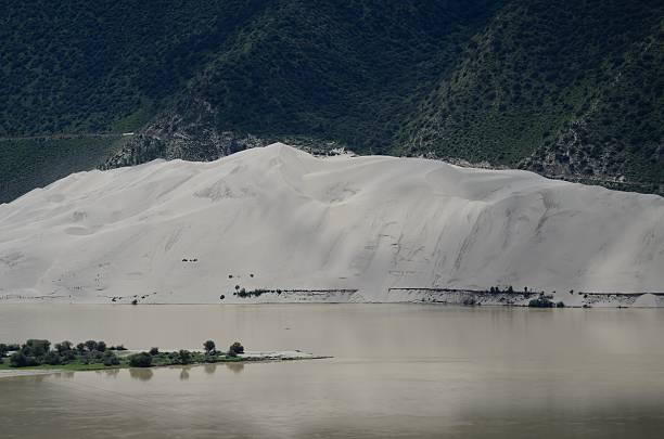 Dunes along the river stock photo