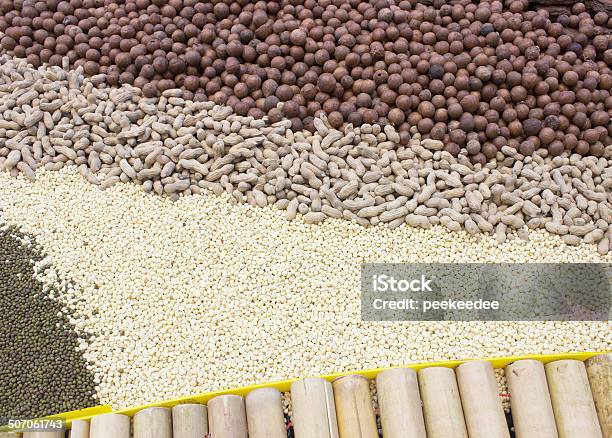 Corn Green Beans Legumes Background Stock Photo - Download Image Now - Bean, Brown, Chick-Pea