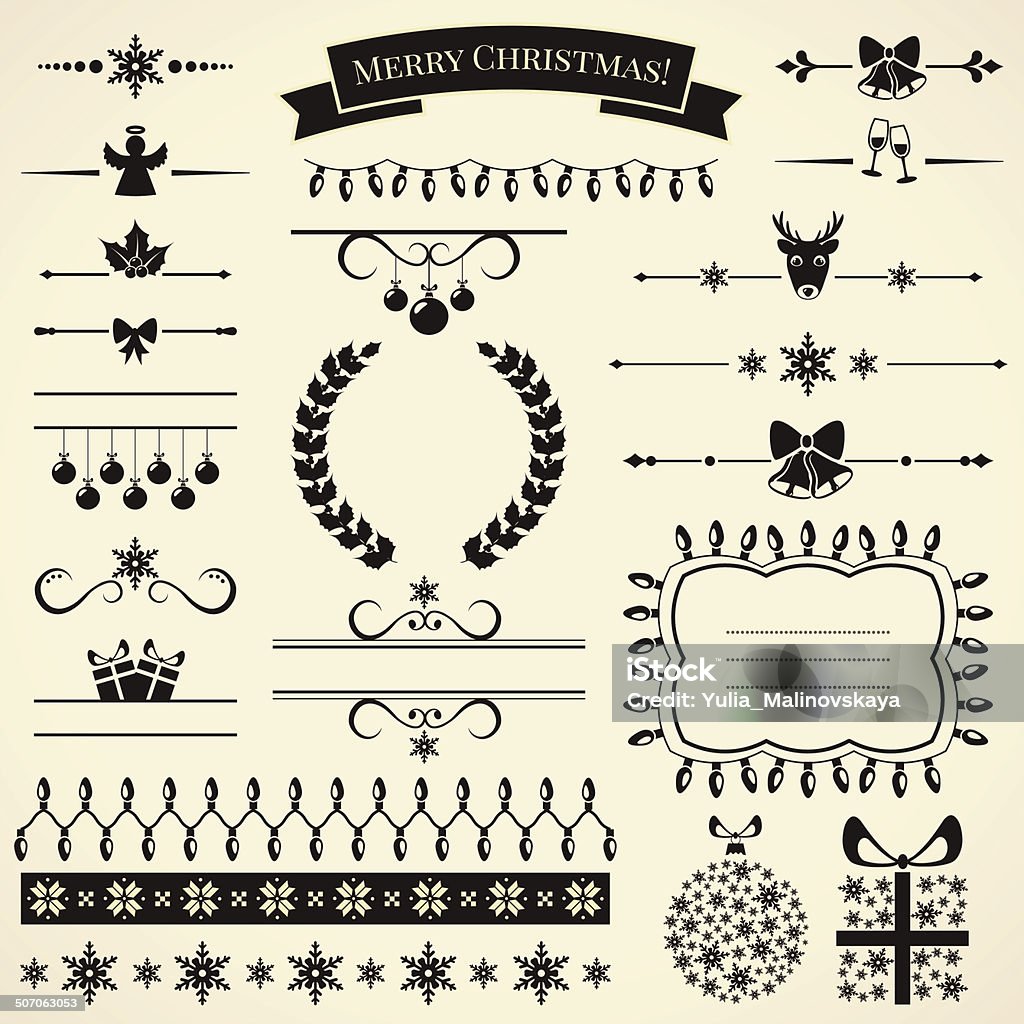 Sammlung von Weihnachten design-Elemente.  Vektor-illustration. - Lizenzfrei Weihnachten Vektorgrafik