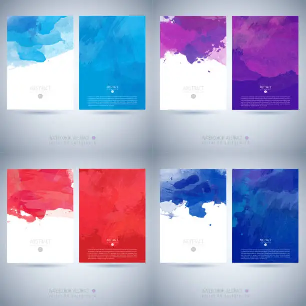 Vector illustration of Set of vector watercolor template