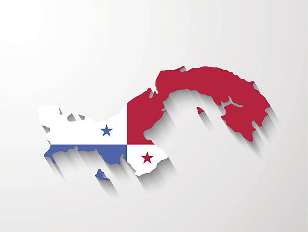 ilustrações, clipart, desenhos animados e ícones de mapa do panamá com efeito de sombra apresentação - panama map flag patriotism