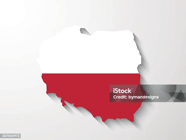 Polska Mapa Z Cień Wpływ Prezentacji - Stockowe grafiki wektorowe i więcej obrazów Abstrakcja - Abstrakcja, Bez ludzi, Cień