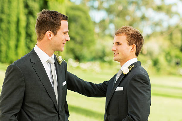 istock Best Man Looking At Groom In Garden 507065567