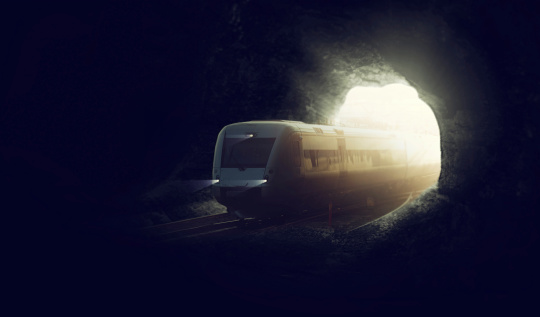 Shot of a train exiting a tunnel - ALL design on this image is created from scratch by Yuri Arcurs'  team of professionals for this particular photo shoot