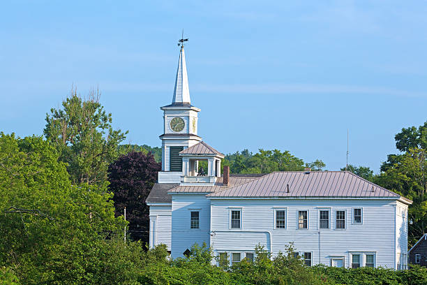 istock Church and bell tower building in Maine 507066681