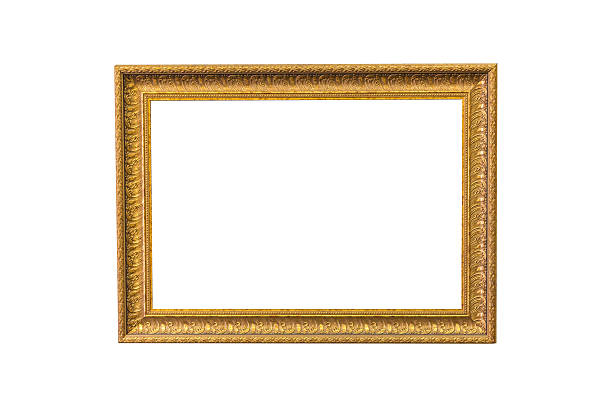 istock Gold vintage frame on white isolated background with clipping pa 507066796