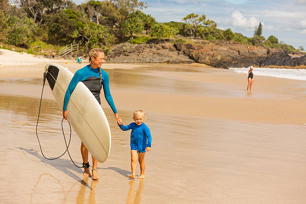 istock Mother Taking Her Young Child Surfing at the Beach 507067288