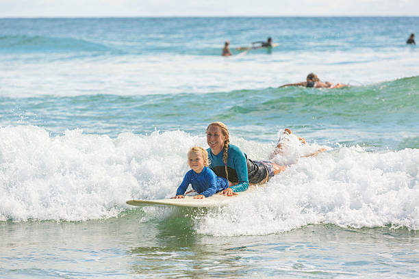 istock Mother Taking Her Young Child Surfing at the Beach 507067812