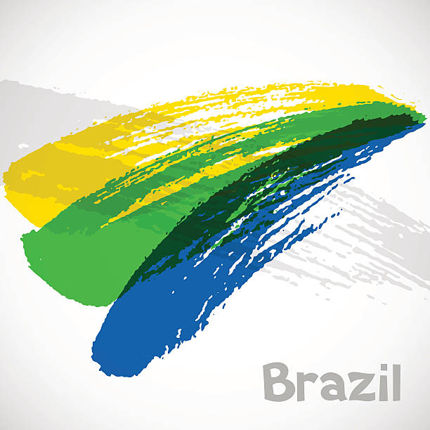 ilustrações, clipart, desenhos animados e ícones de brasil grunge abstrato fundo com pinceladas cor de tinta - brazilian people