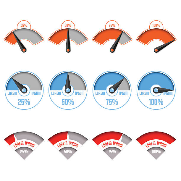 infografik-elemente-gauge-tabelle - auto grafiken stock-grafiken, -clipart, -cartoons und -symbole