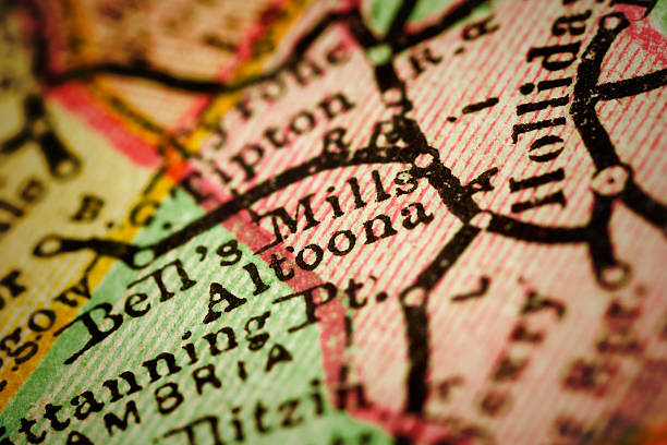istock Altoona, Pennsylvania on an Antique map 507071144