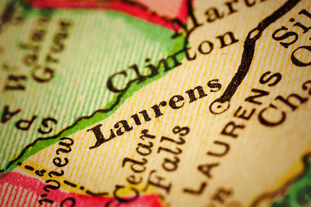 istock Laurens, South Carolina on an Antique map 507071184