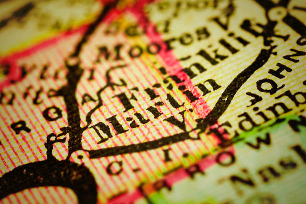 istock Martinsville, Indiana on an Antique map 507071448