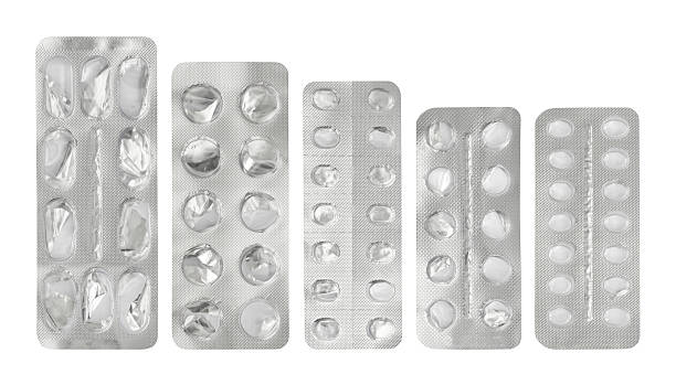 Set of empty plastic blister package Set of empty plastic blister package , clipping path tablets blister stock pictures, royalty-free photos & images