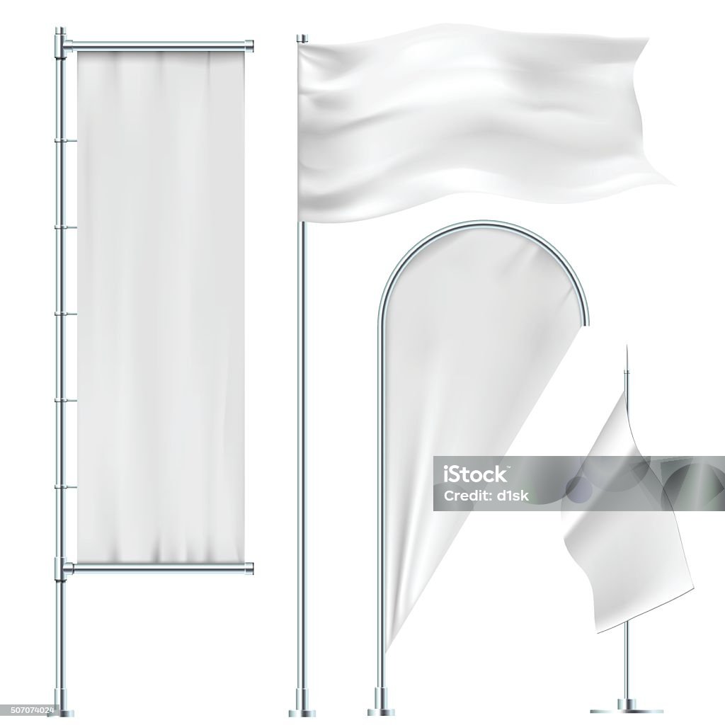 White flags and banners White flags and banners in vector Flag stock vector