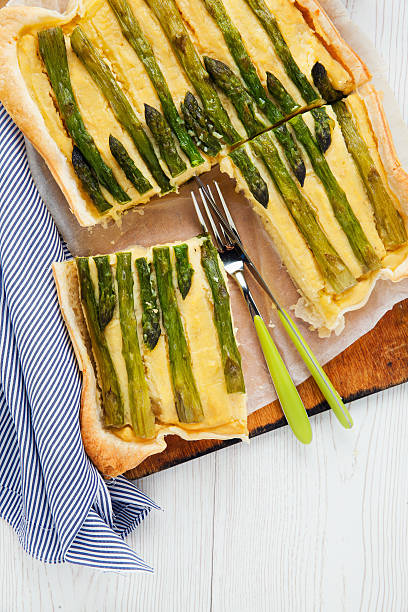 istock pie with asparagus. French traditional cake 507075688