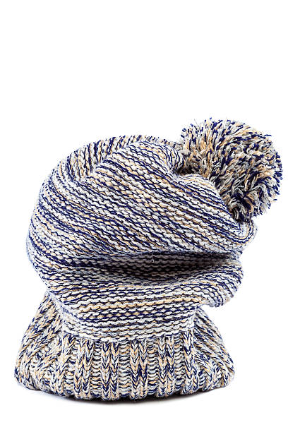 istock Winter colorful knitted cap on a white 507076988