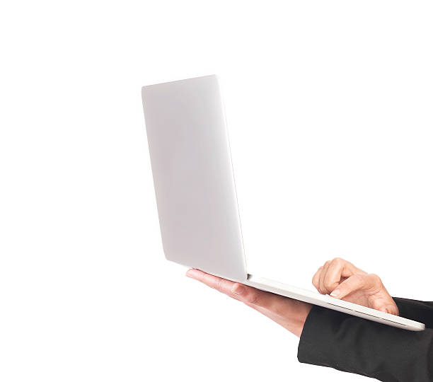 istock Computer on business woman hand, using laptop. 507077900