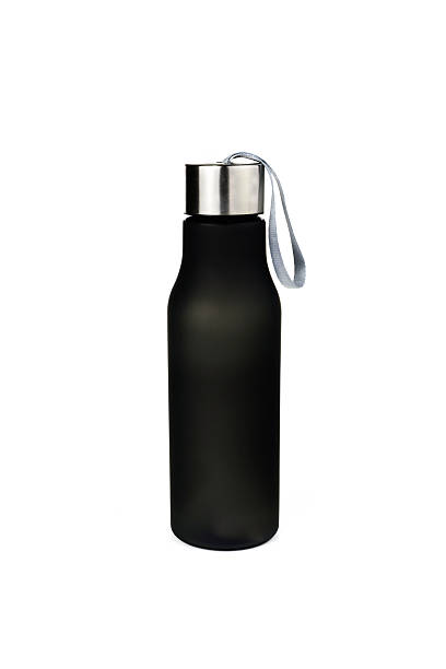 istock Black plastic bottle water canteen isolated white 507078490
