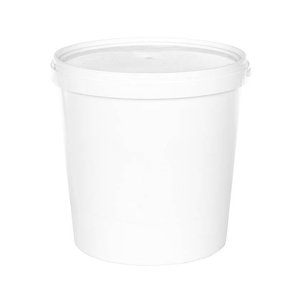 istock White plastic bucket with lid on  white background 507080242
