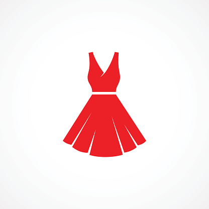 Red Dress Icon on white background