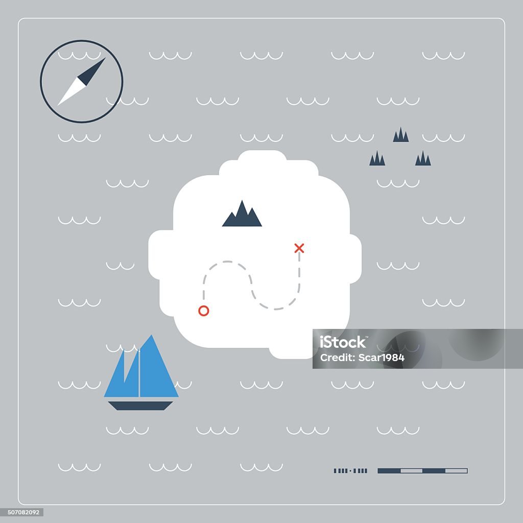 Directional Treasure Map Treasure Map Stock Illustration - Download Image Now - Adventure ...
