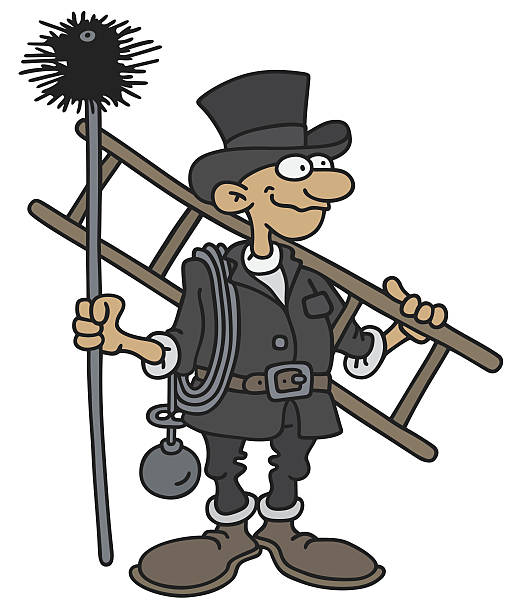 ilustrações de stock, clip art, desenhos animados e ícones de engraçado clássico um motor para embelezar o ecrã.genericname - chimney sweeping