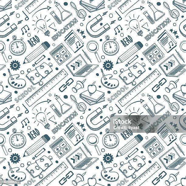 Seamless Education Pattern Stock Illustration - Download Image Now - Education, Doodle, Pattern