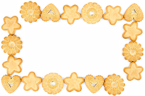 istock Bakery - Frame made of biscuits - Isolated on white 507089613