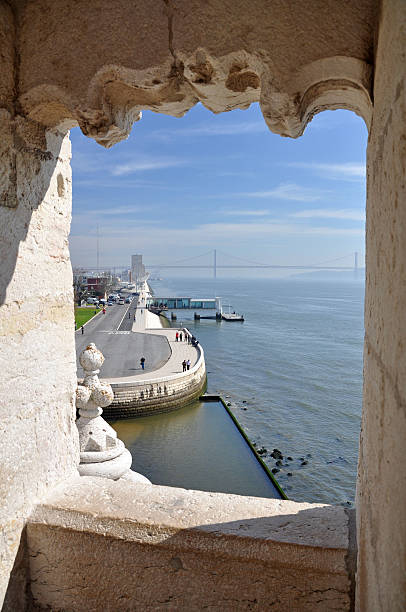 View from Torre de Belem stock photo