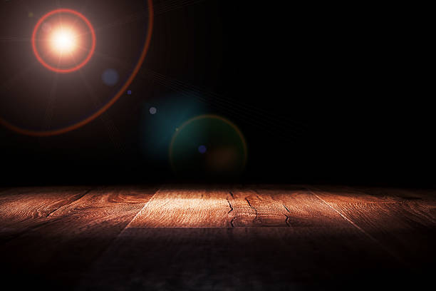 istock Light on wooden floor in empty room 507093495