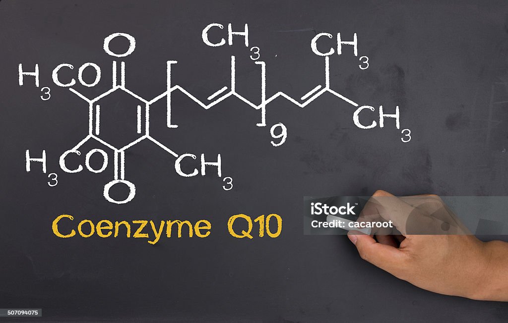 chemical formula of coenzyme Q10 CoQ10 Stock Photo