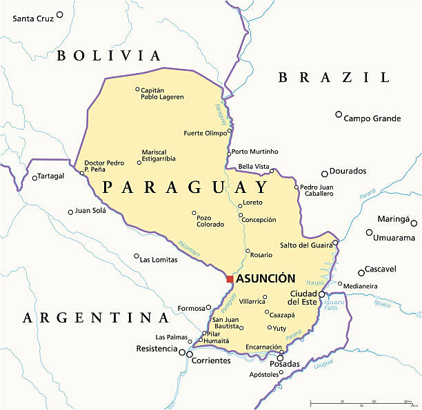 パラグアイ政治地図 - パラグアイ点のイラスト素材／クリップアート素材／マンガ素材／アイコン素材