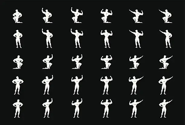 Vector illustration of Silhouette of a Body Builder