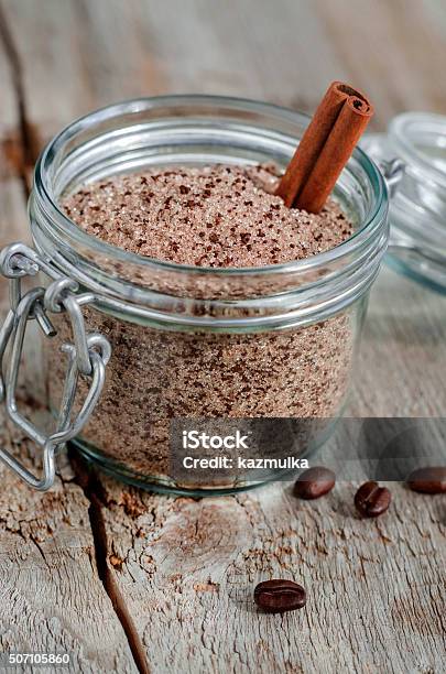 Homemade Scrub Made Of Sugar And Ground Coffee Stock Photo - Download Image Now - Alternative Therapy, Aromatherapy, Beauty