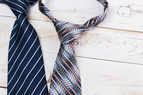 istock Fathers day composition, tie laid on wooden floor. 507106162