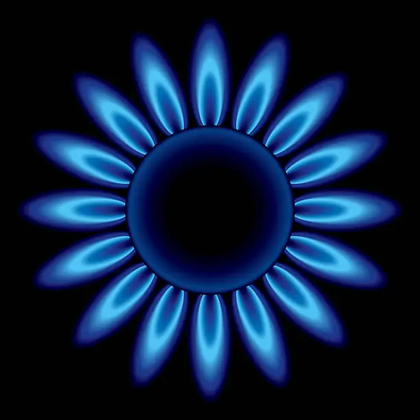 Vector illustration of Blue Stove Flames