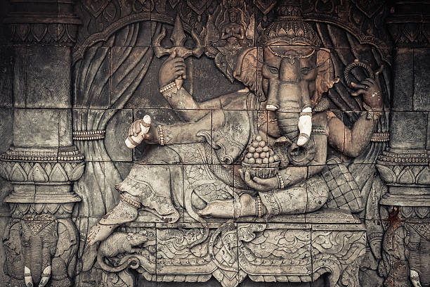 istock Ganesha god statue in public temple in Thailand 507106334