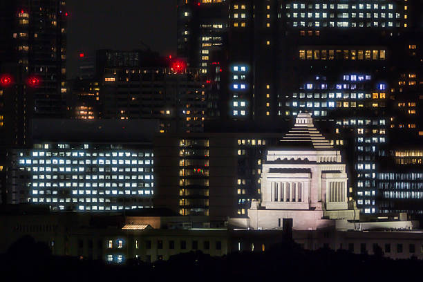 National Diet Building in Japan at night