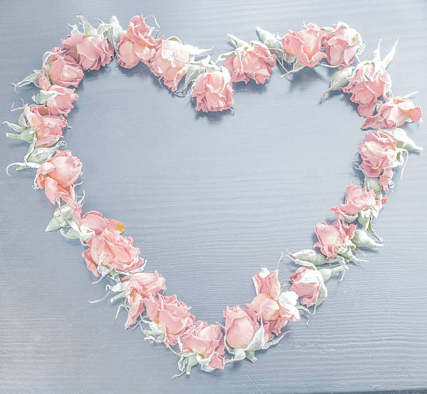 istock image of Heart-shaped pink roses 507109462