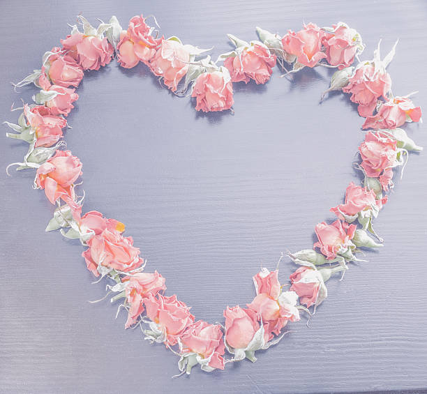 istock image of Heart-shaped pink roses 507109546
