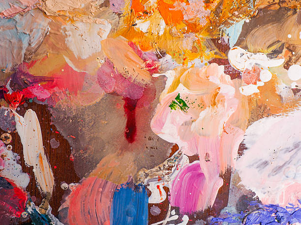 istock Bright oil-paint palette for background 507109926
