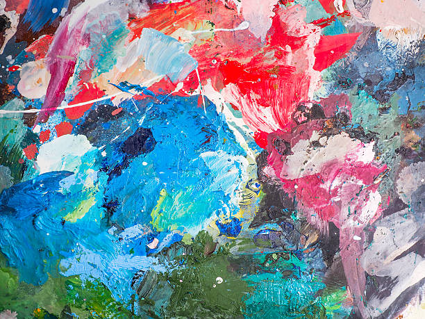 istock Bright oil-paint palette for background 507110286