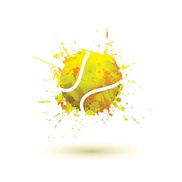 tennis ball tennis ball from watercolor splash tennis stock illustrations