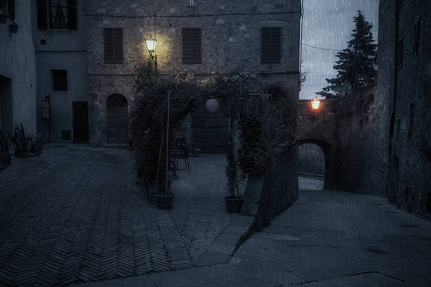 istock Old European street after dark 507111922