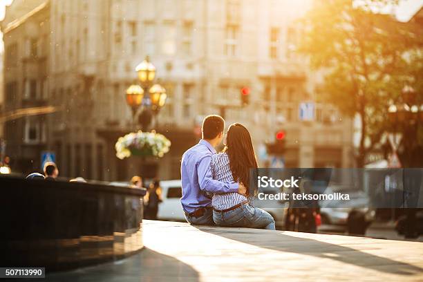 Couple Have Fun In The City Stock Photo - Download Image Now - Adult, Arts Culture and Entertainment, Beach