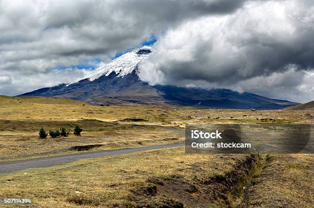 Volcano Cotopaxi National Park Ecuador Stock Photo - Download Image Now - Ecuador, Volcano, Road