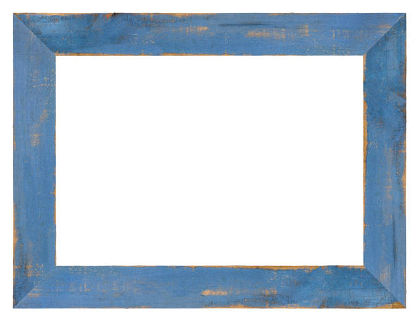 istock Old weathered vintage blue wood frame. 507115314
