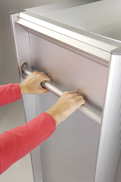istock Hotel housekeeper pushing cleaning supply cart 507116450