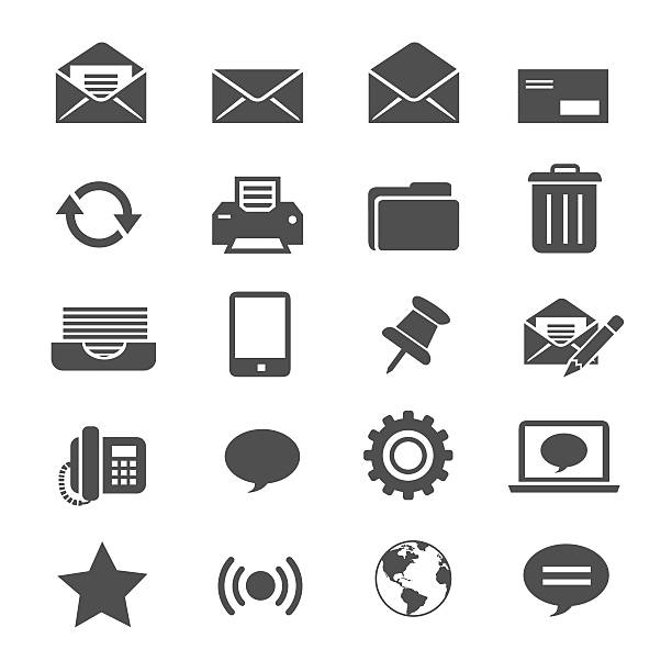 ilustraciones, imágenes clip art, dibujos animados e iconos de stock de iconos de correo electrónico - spamfilter